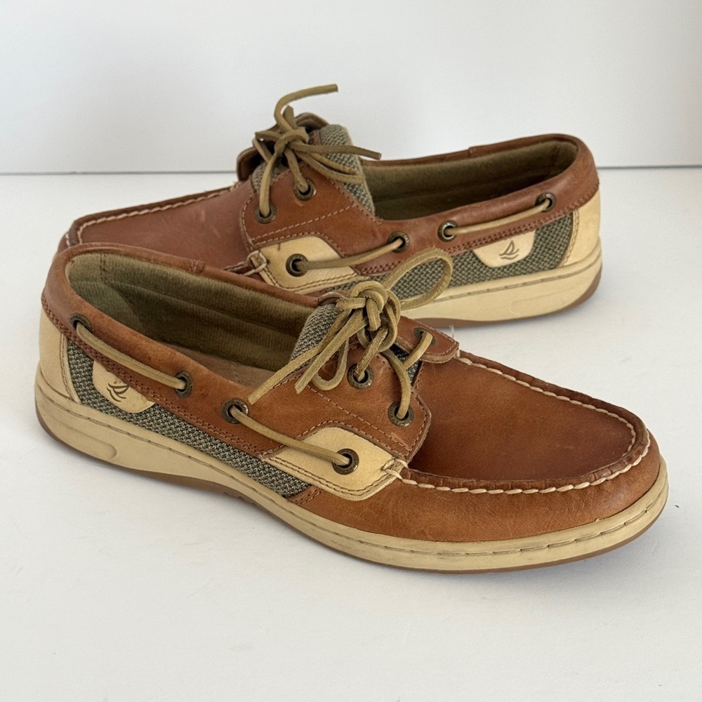 Sperry Women's Bluefish 2-Eye Boat Shoes Brown/Tan Size 7M